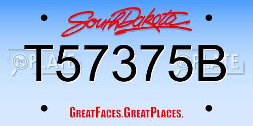 T57375B South Dakota License Plate