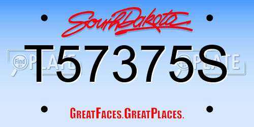 T57375S South Dakota License Plate