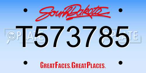 T573785 South Dakota License Plate