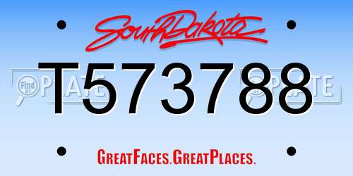 T573788 South Dakota License Plate