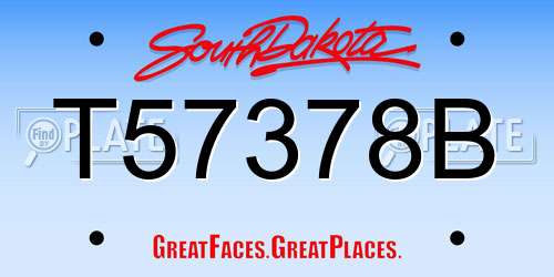 T57378B South Dakota License Plate