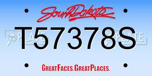 T57378S South Dakota License Plate