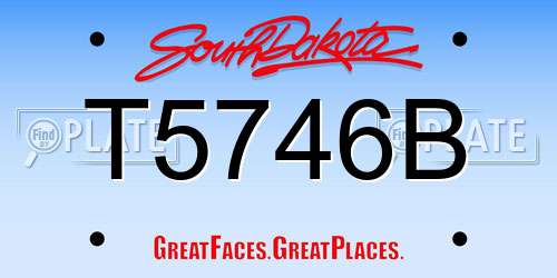 T5746B South Dakota License Plate