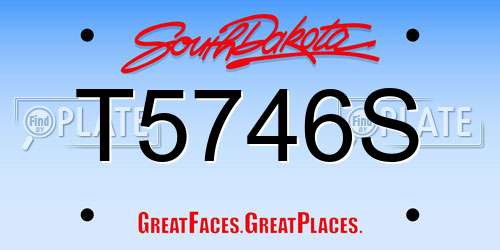 T5746S South Dakota License Plate