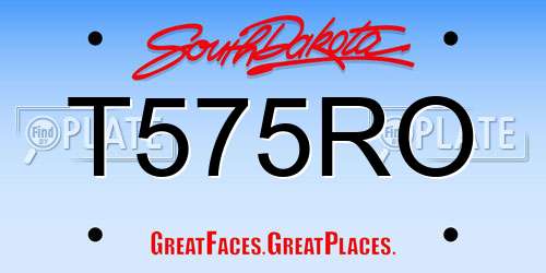 T575RO South Dakota License Plate