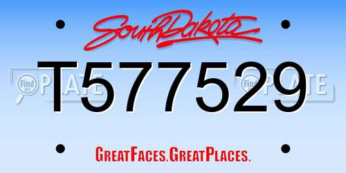 T577529 South Dakota License Plate