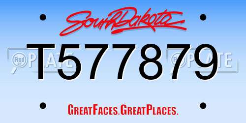 T577879 South Dakota License Plate