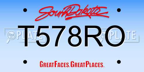 T578RO South Dakota License Plate