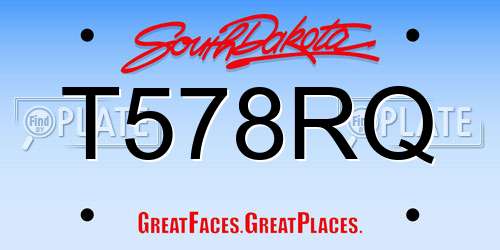 T578RQ South Dakota License Plate