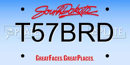 T57BRD South Dakota License Plate