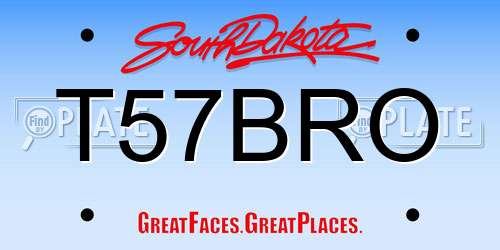 T57BRO South Dakota License Plate