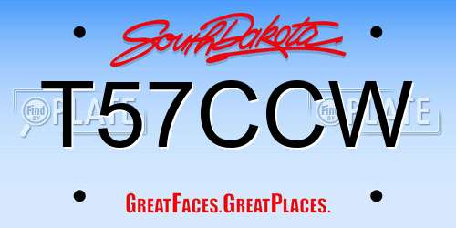 T57CCW South Dakota License Plate