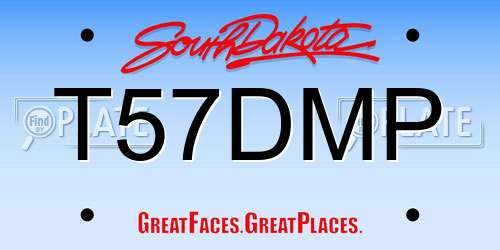 T57DMP South Dakota License Plate