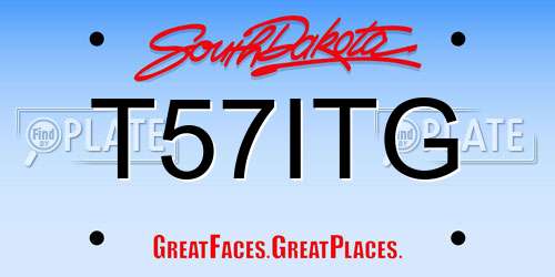 T57ITG South Dakota License Plate