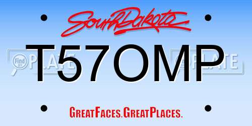 T57OMP South Dakota License Plate