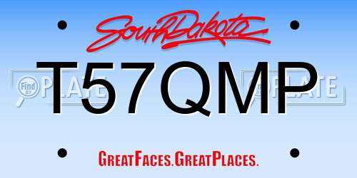T57QMP South Dakota License Plate
