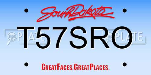 T57SRO South Dakota License Plate