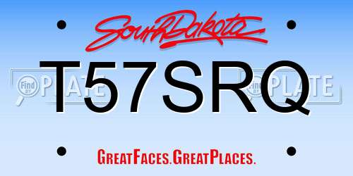 T57SRQ South Dakota License Plate