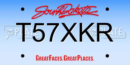 T57XKR South Dakota License Plate