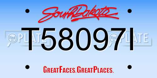 T58097I South Dakota License Plate