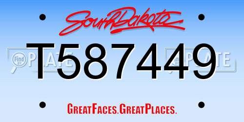 T587449 South Dakota License Plate