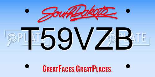 T59VZB South Dakota License Plate