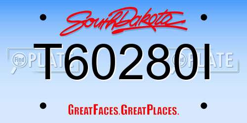 T60280I South Dakota License Plate