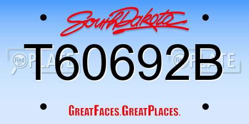 T60692B South Dakota License Plate