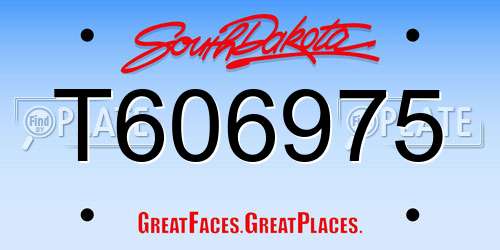 T606975 South Dakota License Plate