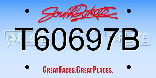 T60697B South Dakota License Plate
