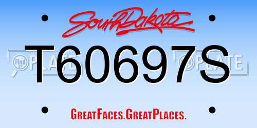 T60697S South Dakota License Plate