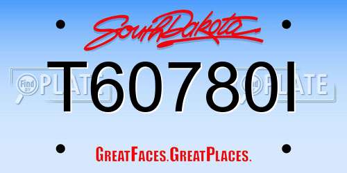 T60780I South Dakota License Plate