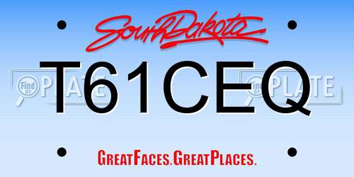 T61CEQ South Dakota License Plate