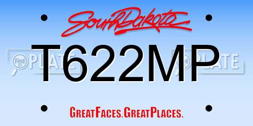 T622MP South Dakota License Plate