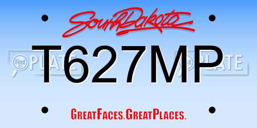T627MP South Dakota License Plate