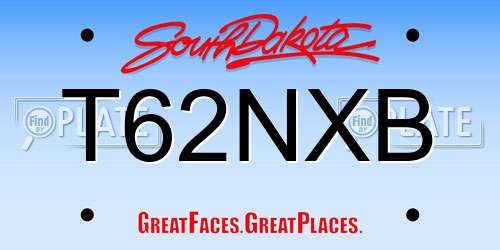 T62NXB South Dakota License Plate