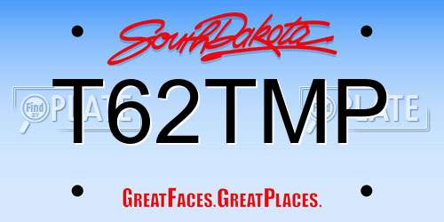 T62TMP South Dakota License Plate