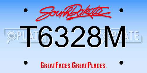 T6328M South Dakota License Plate