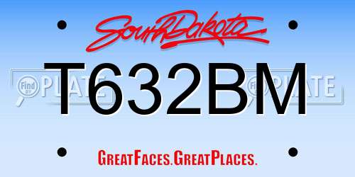 T632BM South Dakota License Plate