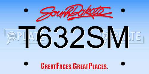 T632SM South Dakota License Plate