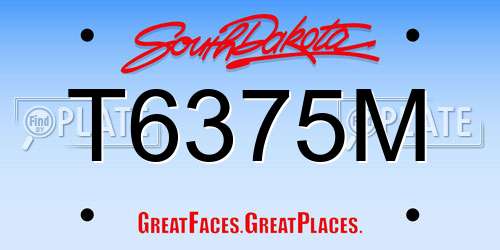 T6375M South Dakota License Plate