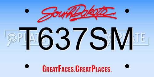 T637SM South Dakota License Plate