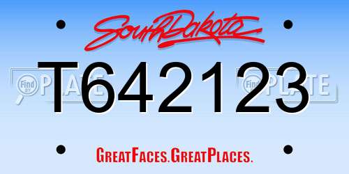 T642123 South Dakota License Plate