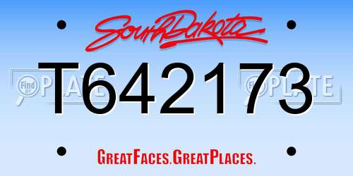 T642173 South Dakota License Plate