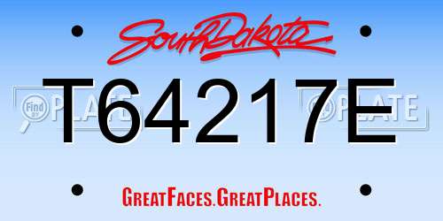 T64217E South Dakota License Plate