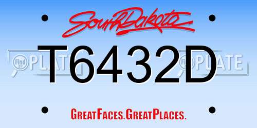 T6432D South Dakota License Plate
