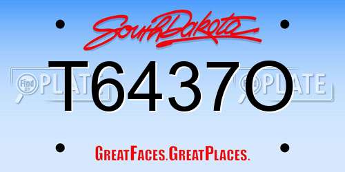 T6437O South Dakota License Plate
