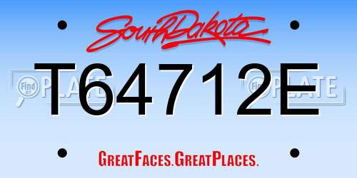 T64712E South Dakota License Plate