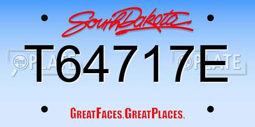 T64717E South Dakota License Plate
