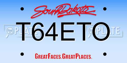 T64ETO South Dakota License Plate
